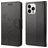Mobigear Flowers iPhone 14 Pro Hoesje Bookcase Portemonnee - Zwart