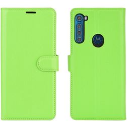 Mobigear Classic Motorola One Fusion Plus Hoesje Bookcase Portemonnee - Groen