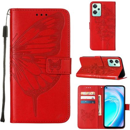 Mobigear Butterfly Realme 9 5G Hoesje Bookcase Portemonnee - Rood