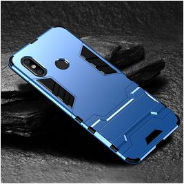 Mobigear Armor Stand Xiaomi Redmi Note 6 Pro Hoesje Hardcase Backcover Shockproof met Standaard - Blauw Mobigear Armor Stand Xiaomi Redmi Note 6 Pro Hoesje Hardcase Backcover Shockproof met Standaard - Blauw