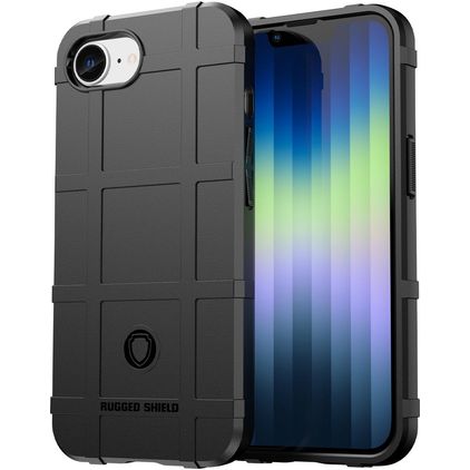 Mobigear Rugged Shield iPhone 17e Hoesje Flexibel TPU Backcover Shockproof - Zwart