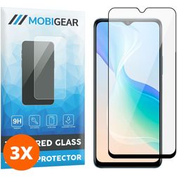 Mobigear Premium Vivo Y76 Glazen Screenprotector - Case Friendly - Zwart (3-Pack)