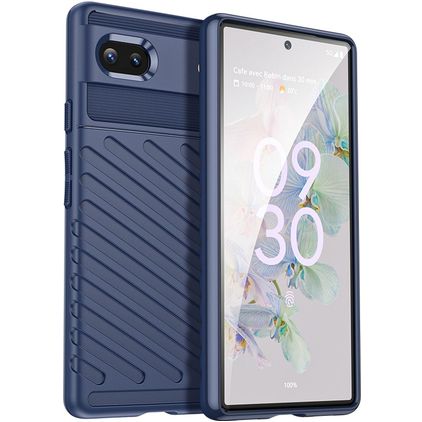 Mobigear Groove Google Pixel 6a Hoesje Flexibel TPU Backcover - Blauw