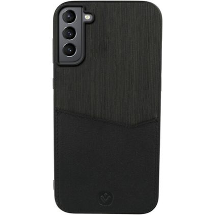 Valenta Card Slot Samsung Galaxy S21 Plus Hoesje Echt Leer Backcover met Pasjeshouder - Zwart