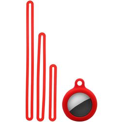 Mobigear Lanyard Apple AirTag Hoesje Flexibel Siliconen - Rood