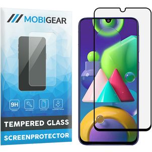 Mobigear Premium Samsung Galaxy M21 Glazen Screenprotector - Case Friendly - Zwart