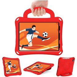 Mobigear Football iPad Air 11 Inch (2025) Hoes EVA Schuim Backcover + Schouderband + Standaard - Rood