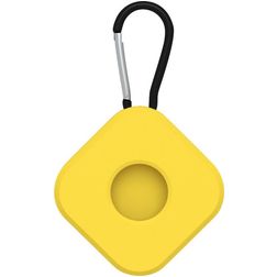 Mobigear Square Key Apple AirTag Hoesje Flexibel Siliconen Sleutelhanger - Geel