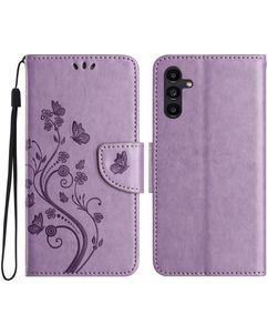 Mobigear Flowers Samsung Galaxy A56 Hoesje Bookcase Portemonnee - Paars