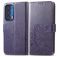 Mobigear Clover Motorola Edge (2021) Hoesje Bookcase Portemonnee - Paars