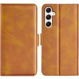 Mobigear Slim Magnet Samsung Galaxy A35 Hoesje Bookcase Portemonnee - Geel