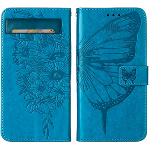 Mobigear Butterfly Google Pixel 7a Hoesje Bookcase Portemonnee - Blauw