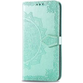 Mobigear Mandala Motorola Moto E6s (2020) Hoesje Bookcase Portemonnee - Turquoise