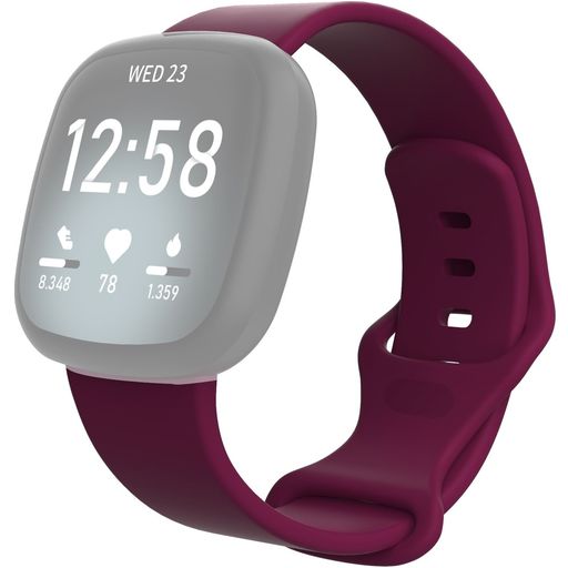 Mobigear Sport Dual Siliconen Fitbit Versa 3 Bandje Druksluiting - Rood