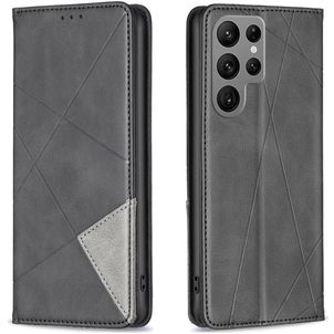 Mobigear Rhombus Slim Samsung Galaxy S25 Ultra Hoesje Bookcase - Zwart