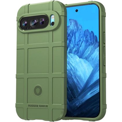Mobigear Rugged Shield Google Pixel 9 Hoesje Flexibel TPU Backcover Shockproof - Groen