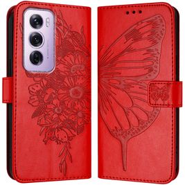 Mobigear Butterfly OPPO Reno 12 Pro Hoesje Bookcase Portemonnee - Rood