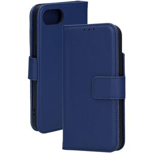 Mobiparts iPhone 17e Hoesje Echt Leer Bookcase Portemonnee - Blauw