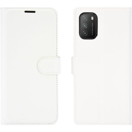 Mobigear Classic POCO M3 Hoesje Bookcase Portemonnee - Wit