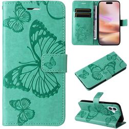 Mobigear Butterfly iPhone 16 Plus Hoesje Bookcase Portemonnee - Groen