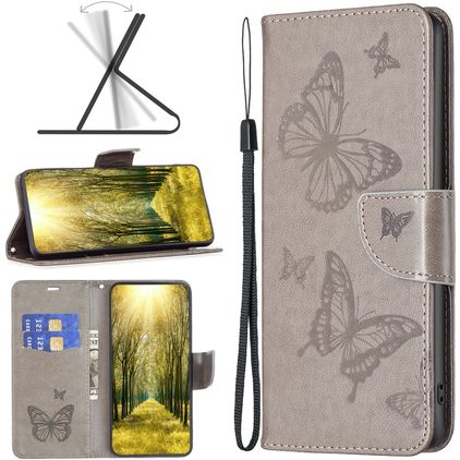 Mobigear Butterfly Nokia G11 Hoesje Bookcase Portemonnee - Grijs