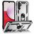 Mobigear Armor Ring Samsung Galaxy A14 Hoesje Hardcase Backcover Shockproof met Ringhouder - Zilver
