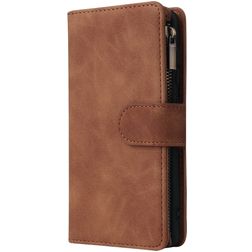 Mobigear Zipper Samsung Galaxy A41 Hoesje Bookcase Portemonnee - Bruin
