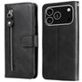 Mobigear Zipper iPhone 17 Pro Hoesje Bookcase Portemonnee - Zwart