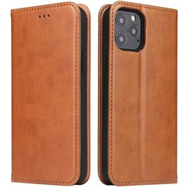 Fierre Shann Art iPhone 12 Mini Hoesje Bookcase Portemonnee - Cognac