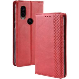 Mobigear Sensation Motorola One Vision Hoesje Bookcase Portemonnee - Rood