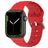 Mobigear Bumpy Siliconen Apple Watch Bandje Gespsluiting - 42/41/40/38 mm - Rood