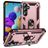 Mobigear Armor Ring Samsung Galaxy A35 Hoesje Hardcase Backcover Shockproof met Ringhouder - Roségoud