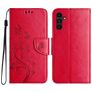 Mobigear Flowers Samsung Galaxy A56 Hoesje Bookcase Portemonnee - Rood