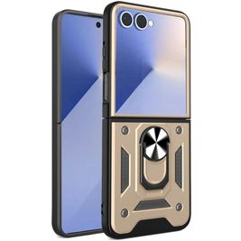 Mobigear Armor Ring Samsung Galaxy Z Flip 7 Hoesje Hardcase Backcover Shockproof met Ringhouder - Goud