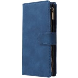 Mobigear Zipper OnePlus 8 Pro Hoesje Bookcase Portemonnee - Blauw