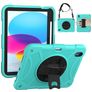 Mobigear SureGrip iPad 11 (2025) Hoes Hard Kunststof,Siliconen Backcover + Stylus Houder + Schouderband + Standaard - Turquoise