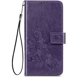 Mobigear Clover OPPO Reno 4 Hoesje Bookcase Portemonnee - Paars