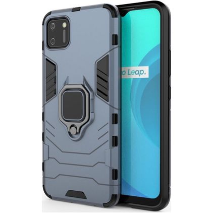 Mobigear Armor Ring Realme C11 (2020) Hoesje Hardcase Backcover Shockproof met Ringhouder - Blauw