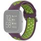 Mobigear Sport Plus Buckle Siliconen Fitbit Versa 2 Bandje Gespsluiting - Groen / Paars