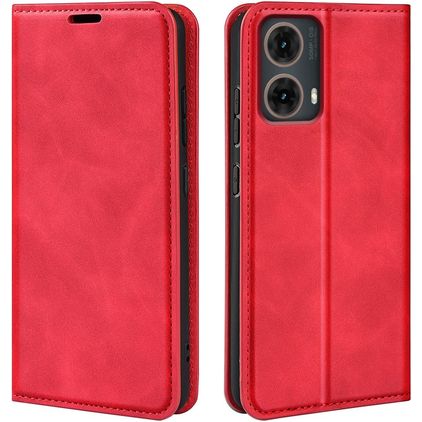 Mobigear Retro Slim Motorola Moto G85 Hoesje Bookcase Portemonnee - Rood