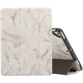 Mobigear Tri-Fold Marble iPad 5 (2017) Hoes Bookcase + Stylus Houder - Wit