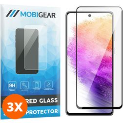 Mobigear Premium Samsung Galaxy A73 Glazen Screenprotector - Case Friendly - Zwart (3-Pack)