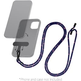 Mobilize Lanyard Universeel Telefoonkoord Verstelbaar - Blauw / Rood