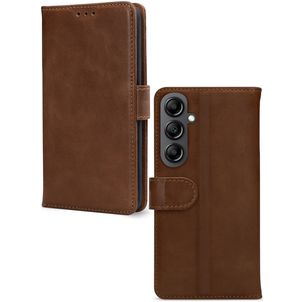 Mobilize Wallet Samsung Galaxy A14 Hoesje Echt Leer Bookcase Portemonnee - Bruin