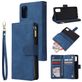 Mobigear Zipper Samsung Galaxy A41 Hoesje Bookcase Portemonnee - Blauw