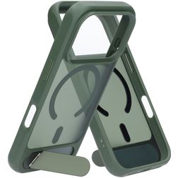 Mobiparts Hardcover iPhone 18 Pro MagSafe Hoesje Hardcase Backcover met Standaard - Satin Green