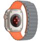 Mobigear Loop Mag Siliconen Apple Watch Bandje Magneetsluiting - 49/46/45/44 mm - Grijs / Oranje