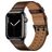 Mobigear Milano Leren Apple Watch Bandje Gespsluiting - 42/41/40/38 mm - Bruin