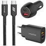 Mobigear Essentials Oplader + Autolader + USB-C Kabel 1 Meter Power Delivery 48W - Zwart