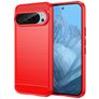 Mobigear Brushed Slim Google Pixel 9 Hoesje Flexibel TPU Backcover - Rood